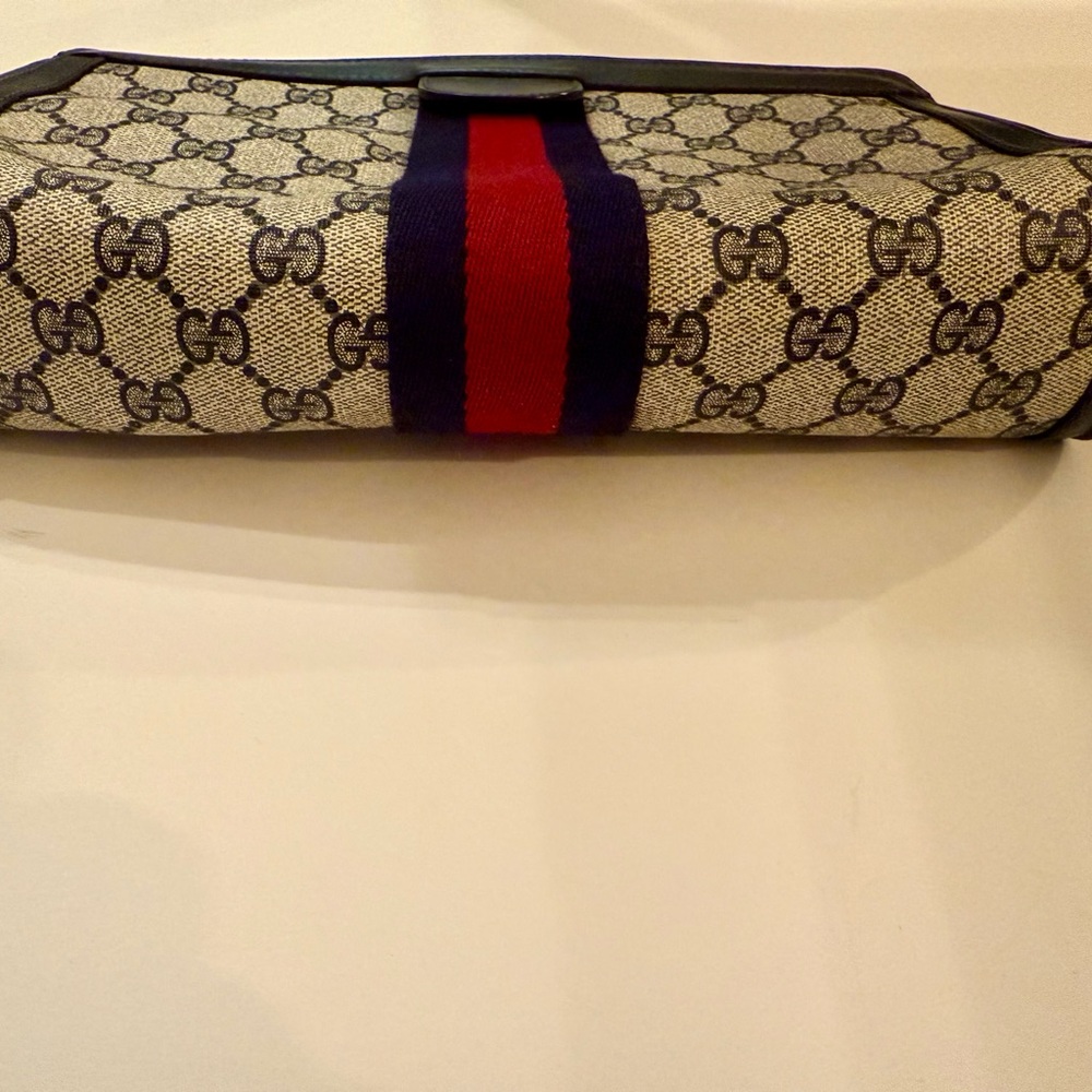 Gucci Vintage GG PVC Navy Clutch Pouch - Picture 11 of 14
